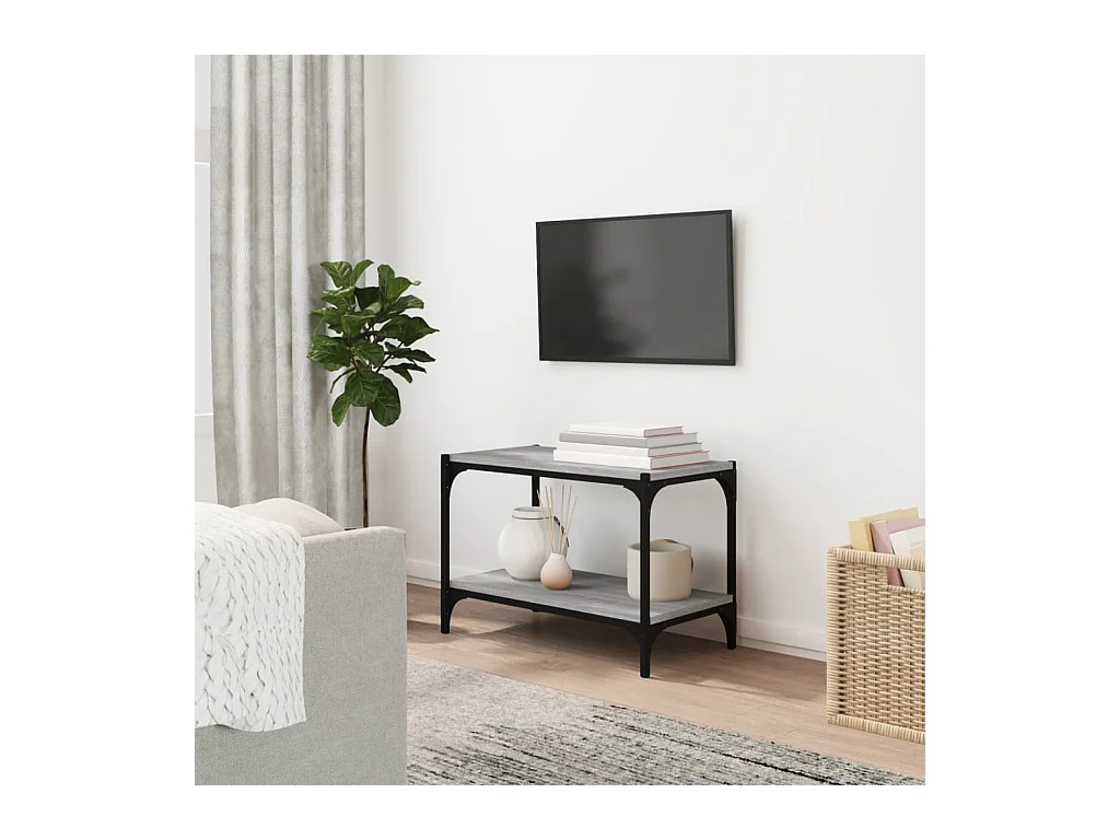 Meuble TV Sonoma gris 60x33x41 cm Bois d'ingénierie et acier