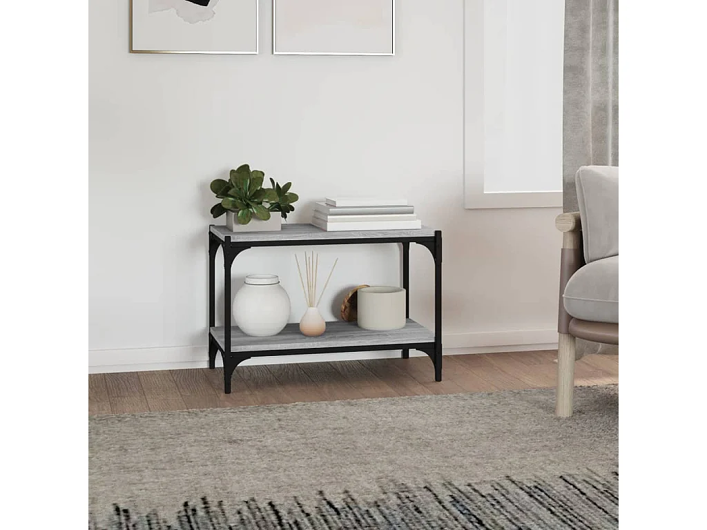 Mobile TV Sonoma Grey 60x33x41 cm in legno ingegnerizzato e acciaio