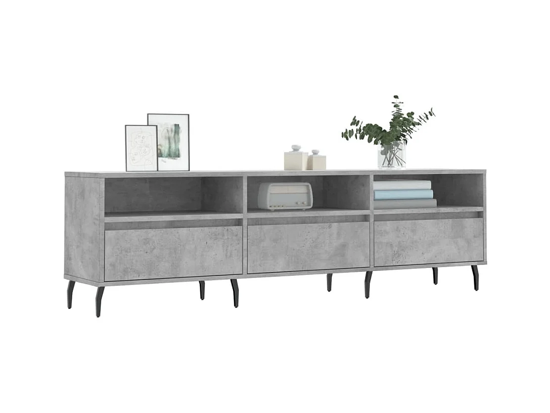 Mobile TV grigio cemento 150x30x44,5 cm in legno ingegnerizzato