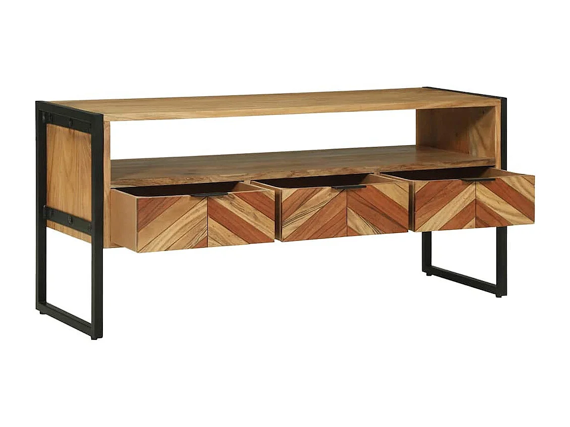 Meuble TV Marron 100 x 35 x 50 cm Bois d'acacia massif