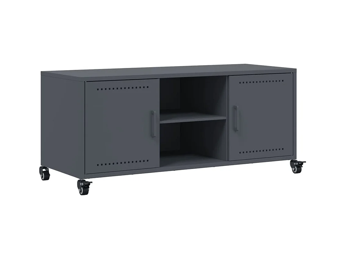 Meuble TV anthracite 100,5x39x43,5 cm acier