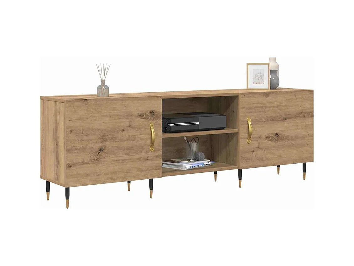 Meuble TV chêne artisanal 150 x 30 x 50 cm Bois d'ingénierie