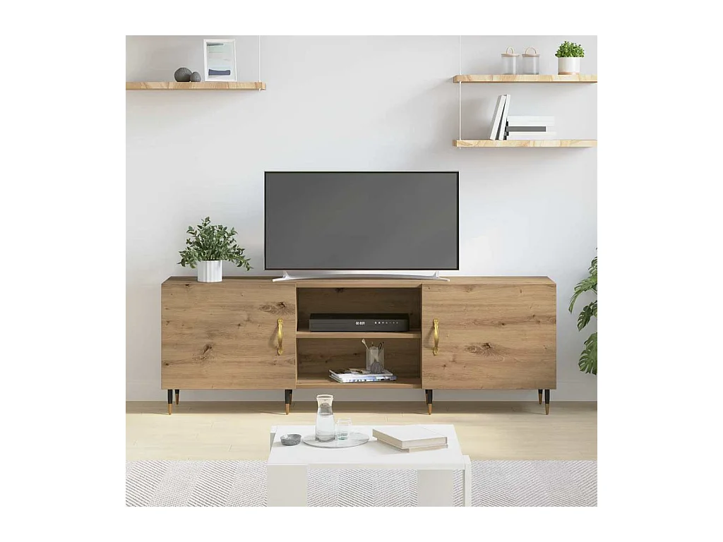 Meuble TV chêne artisanal 150 x 30 x 50 cm Bois d'ingénierie