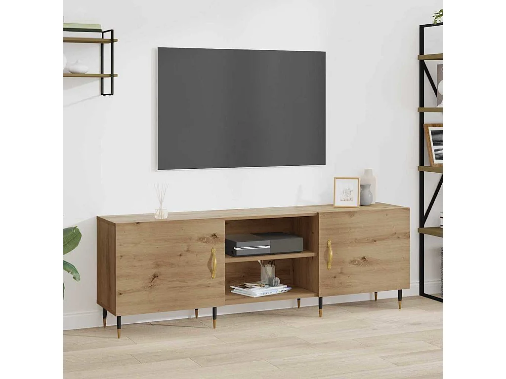Meuble TV chêne artisanal 150 x 30 x 50 cm Bois d'ingénierie