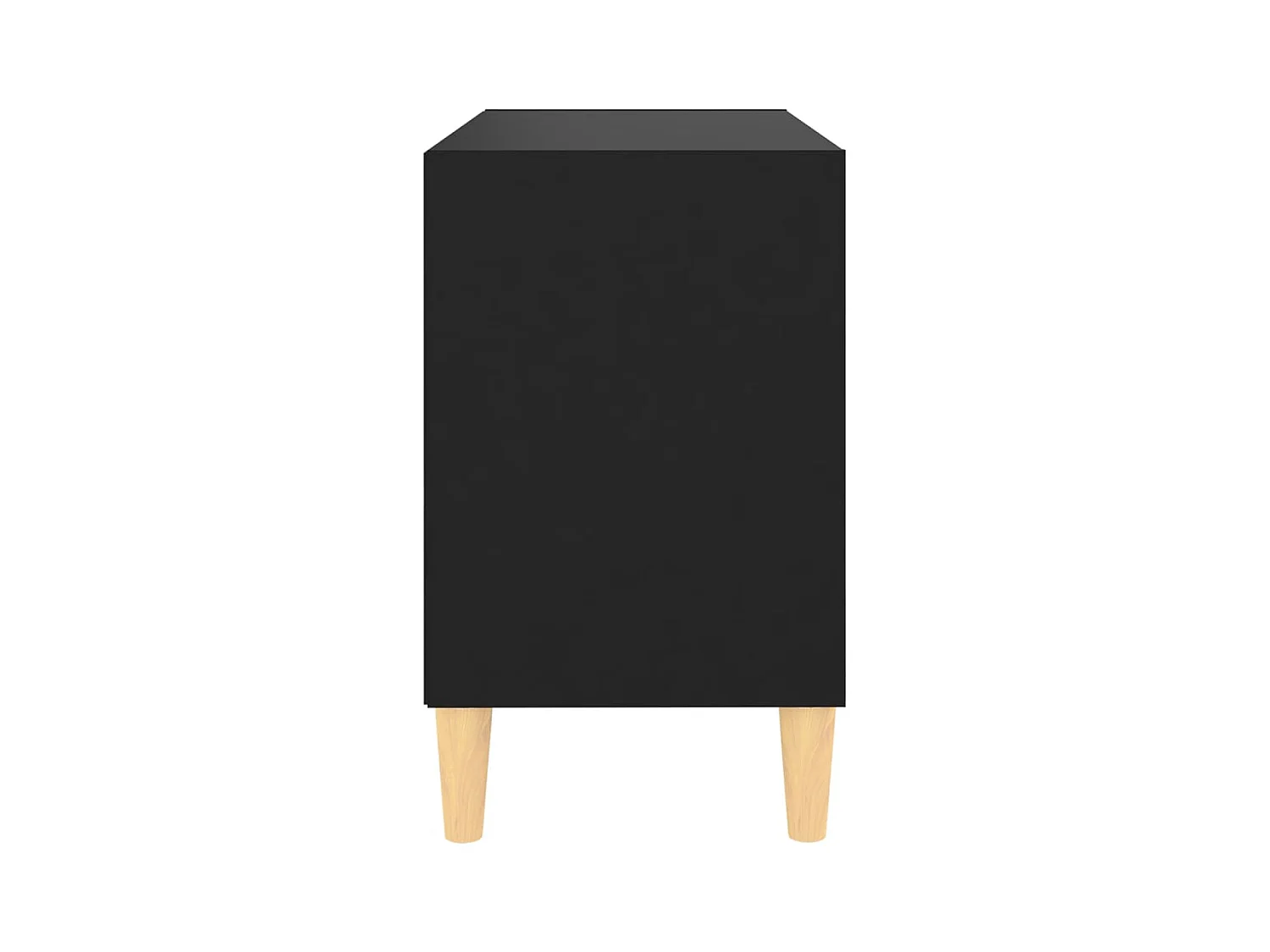 Meuble TV avec pieds en bois massif Noir 69,5x30x50 cm