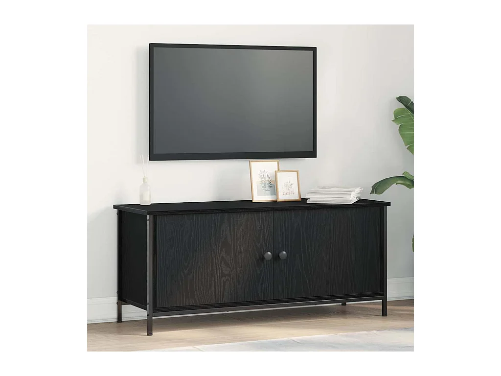 Meuble TV Chêne noir 100 x 35 x 45 cm Bois d'ingénierie