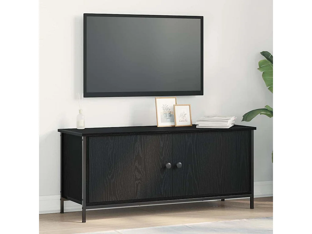 Meuble TV Chêne noir 100 x 35 x 45 cm Bois d'ingénierie