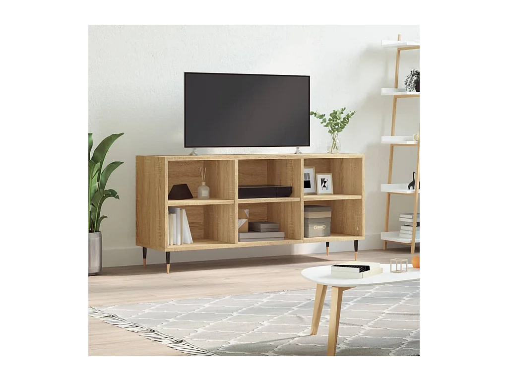 Meuble TV chêne sonoma 103,5x30x50 cm bois d'ingénierie