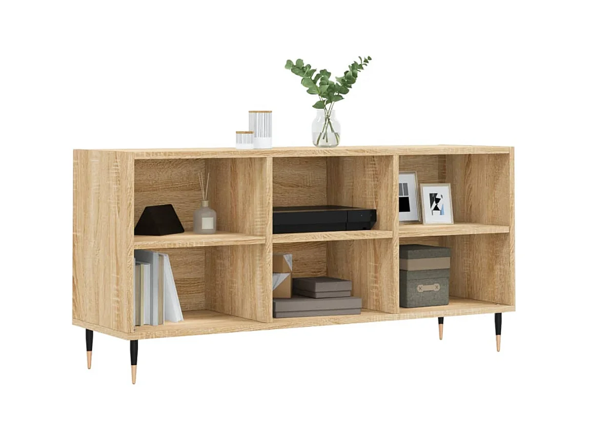 Meuble TV chêne sonoma 103,5x30x50 cm bois d'ingénierie