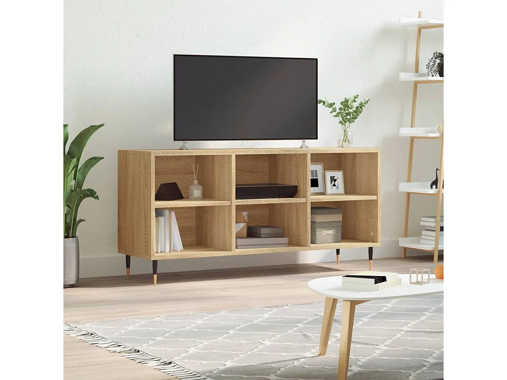 Meuble TV chêne sonoma 103,5x30x50 cm bois d'ingénierie