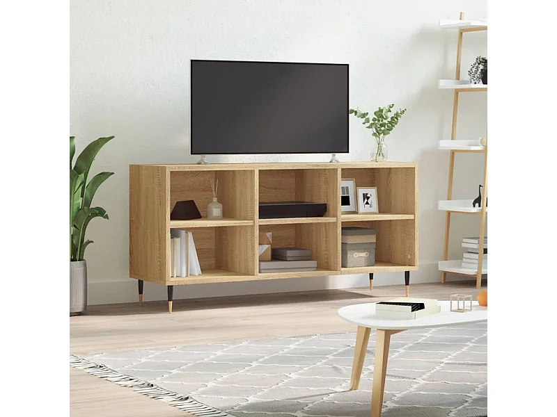 Meuble TV chêne sonoma 103,5x30x50 cm bois d'ingénierie