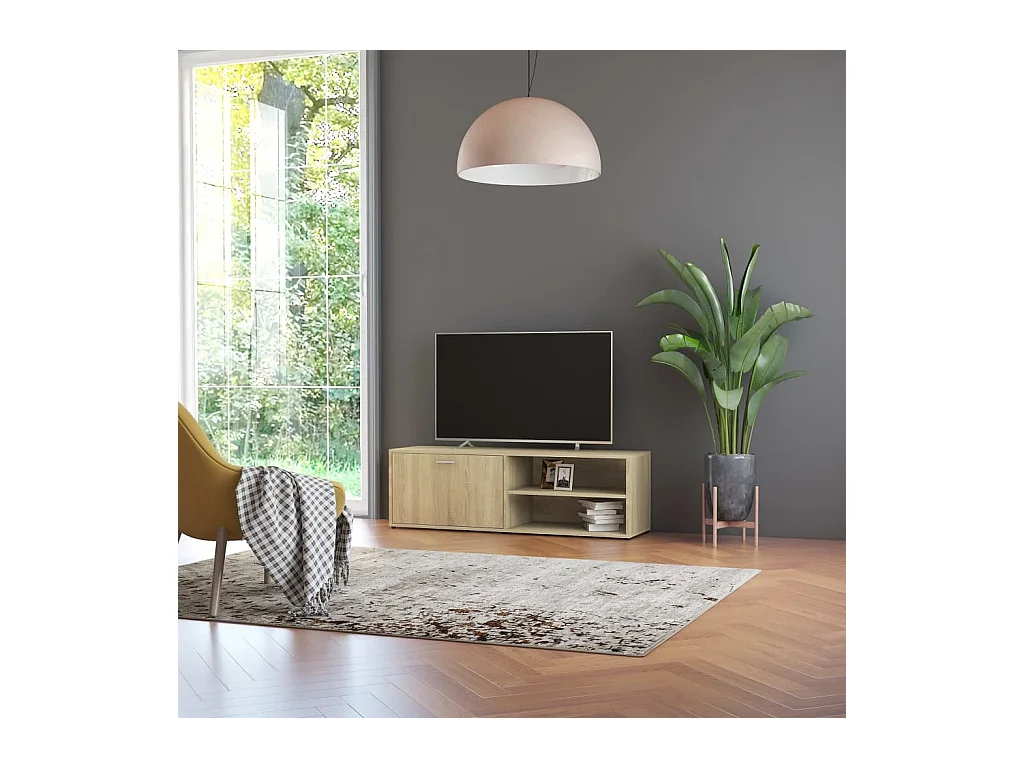 Mobile TV in rovere Sonoma 120x34x37 cm in legno ingegnerizzato