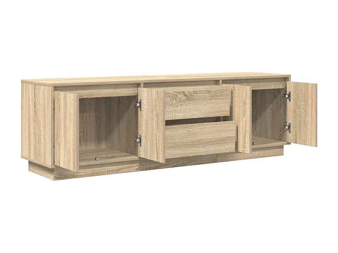 TV-meubel met LED-verlichting Sonoma eiken 160,5x41x50 cm