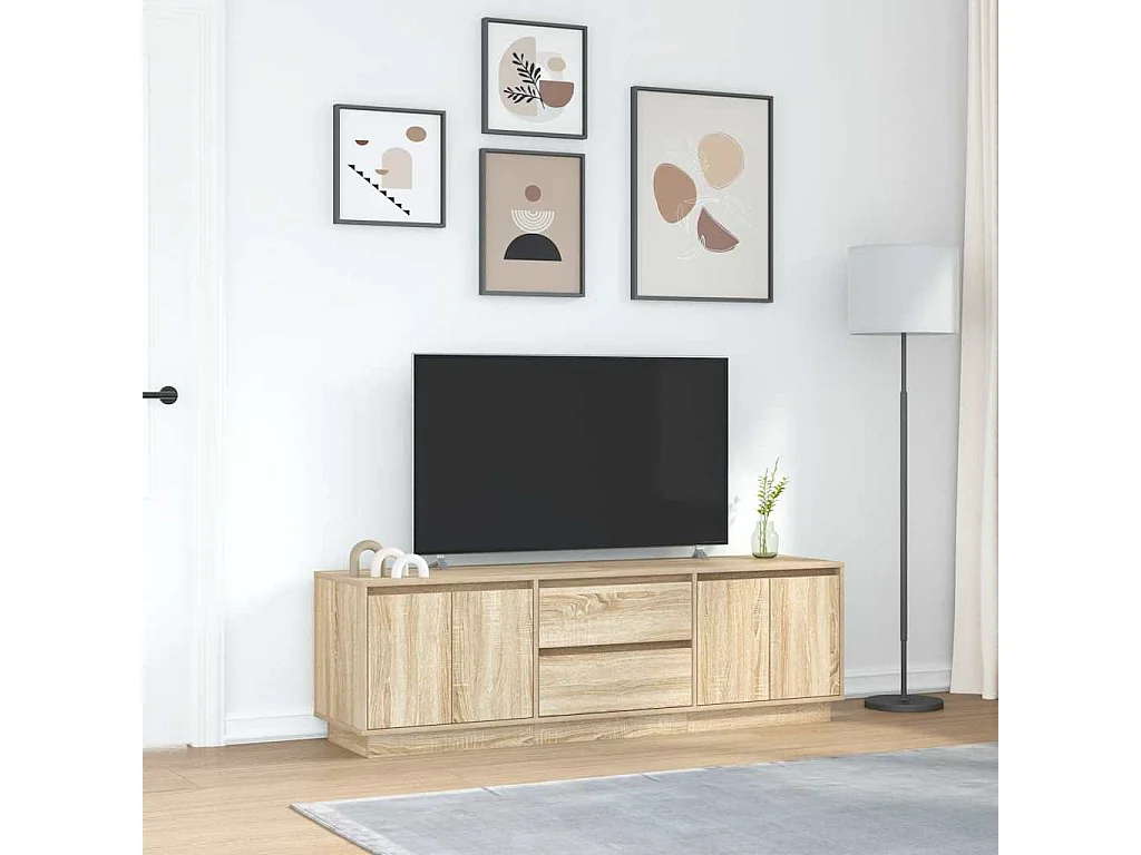 Meuble TV avec lumières LED chêne sonoma 160,5x41x50 cm