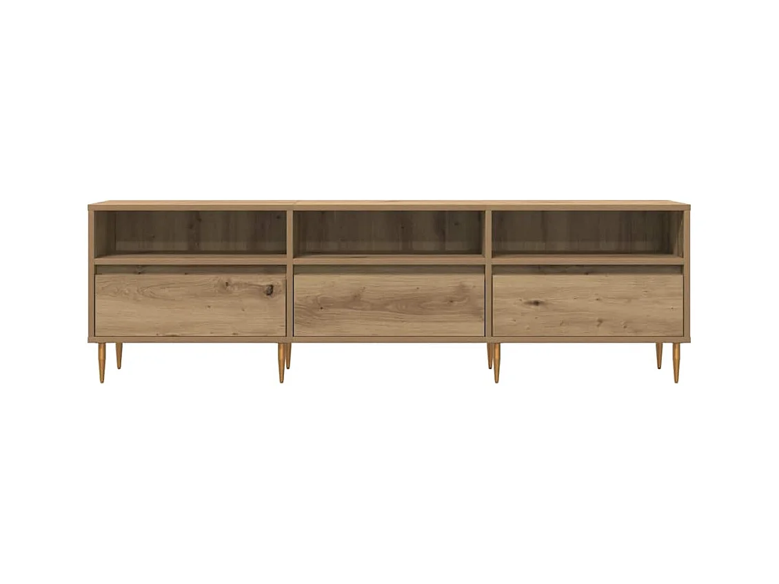 Handgemaakte eikenhouten tv-kast 150x30x44,5 cm bewerkt hout