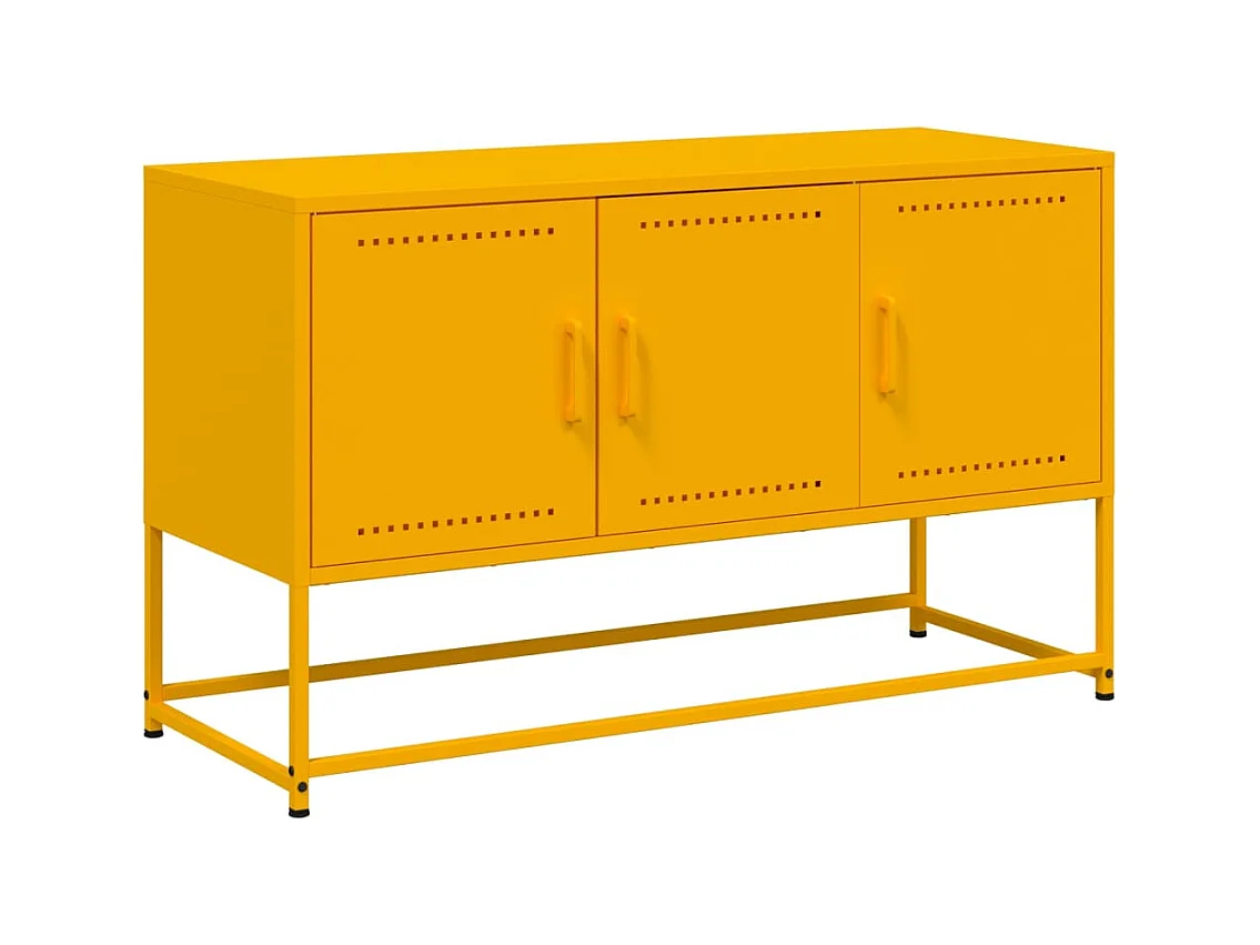 Meuble TV jaune moutarde 100,5x39x60,5 cm acier