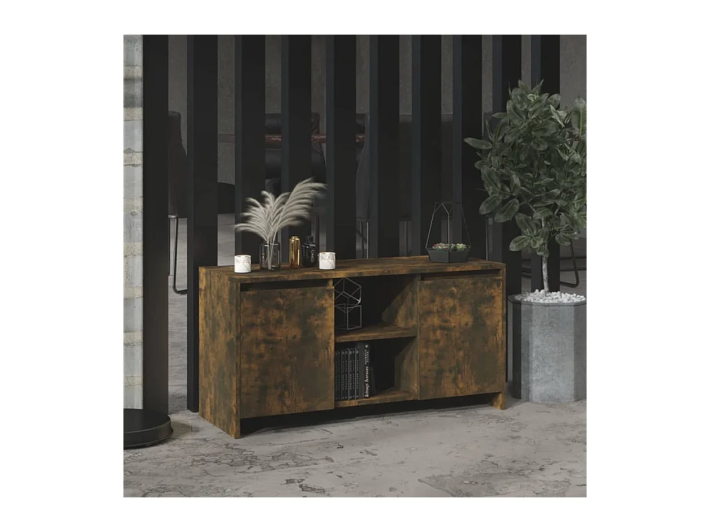 Mobile TV in rovere affumicato 102x37,5x52,5 cm in legno ingegnerizzato