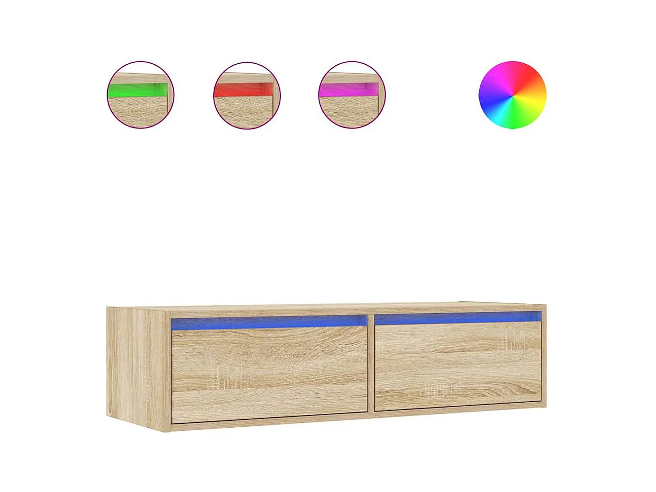 Mobile TV con luci LED Rovere Sonoma 100X35,5x25 cm