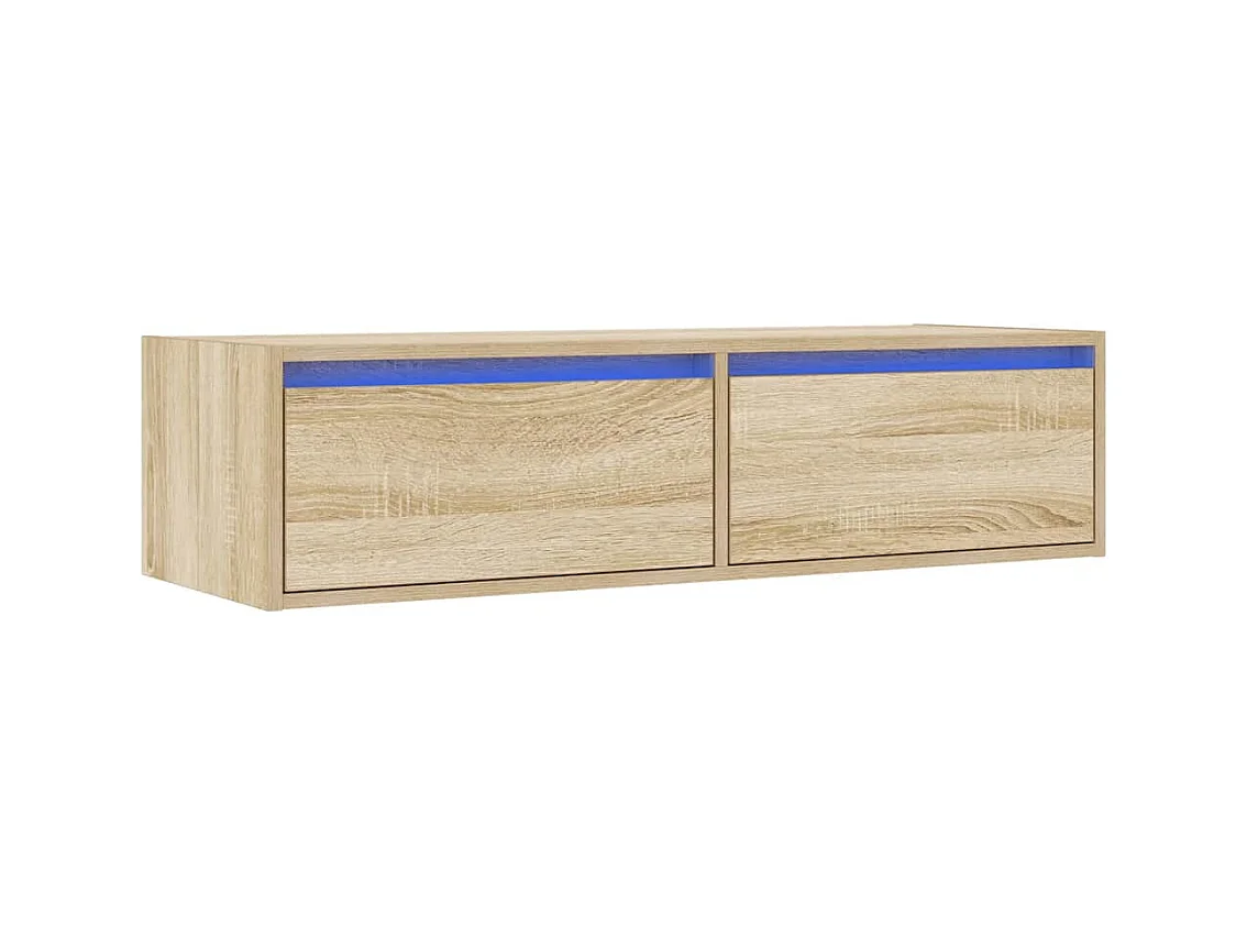 Mobile TV con luci LED Rovere Sonoma 100X35,5x25 cm