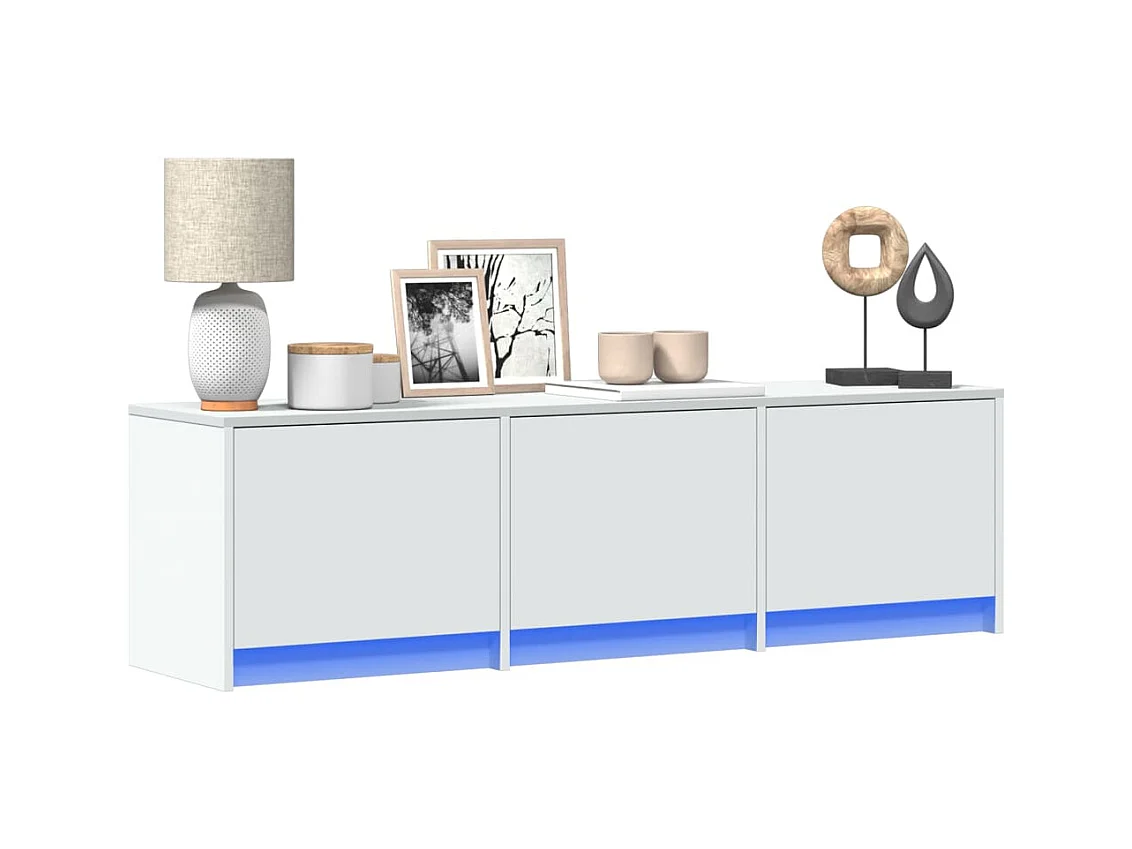 Mobile porta TV con LED bianco 140x34x40 cm in legno ingegnerizzato