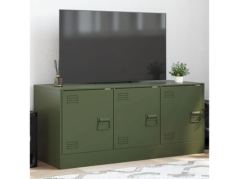 Olijfgroene tv-kast 99x39x44 cm staal
