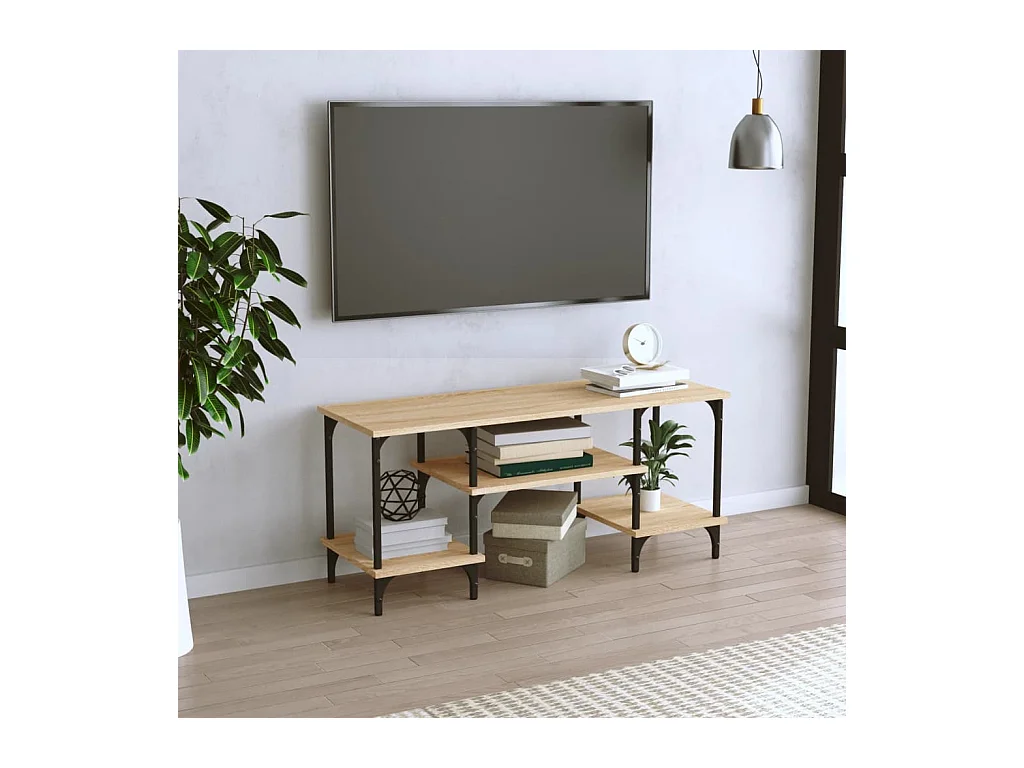 Meuble TV chêne sonoma 102x35x45,5 cm bois d'ingénierie