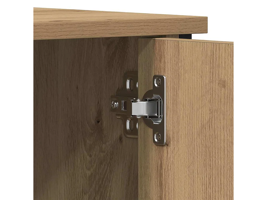 Meuble TV Artisan Chêne 100x40x50 cm Bois d'ingénierie et Acier