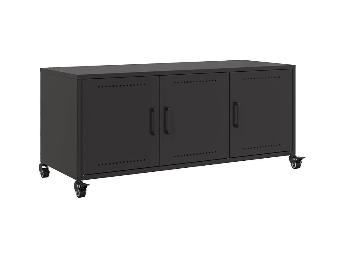 Meuble TV noir 100,5x39x43,5 cm acier