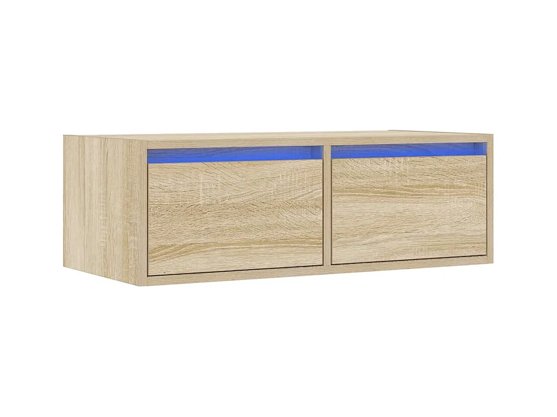 Mobile TV con luci LED Rovere Sonoma 75x35,5x25 cm