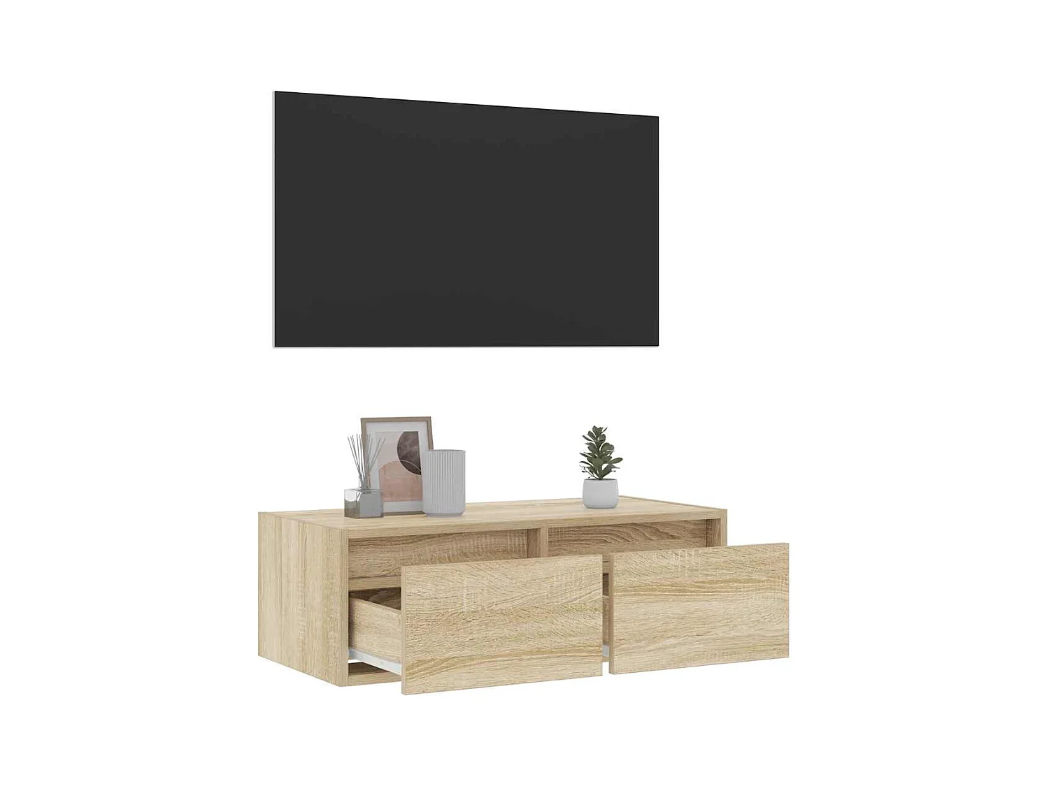Mobile TV con luci LED Rovere Sonoma 75x35,5x25 cm