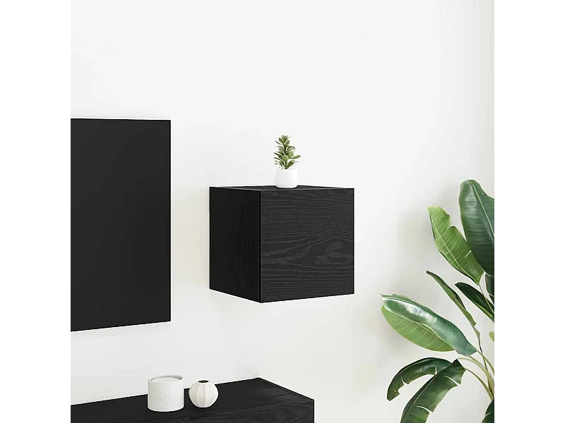 Meuble TV Noir 30.5 x 30 x 30 cm Bois d'ingénierie