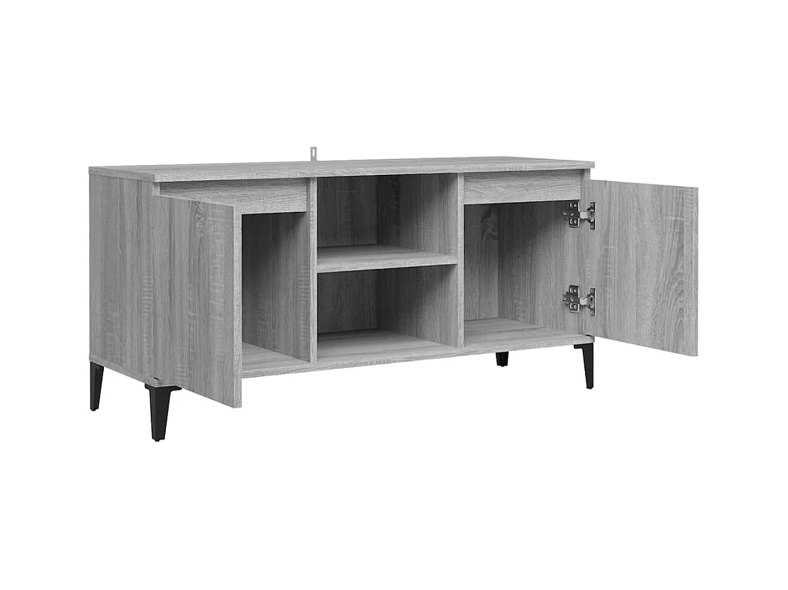 Mobile TV grigio Sonoma con gambe in metallo 103,5x35x50 cm