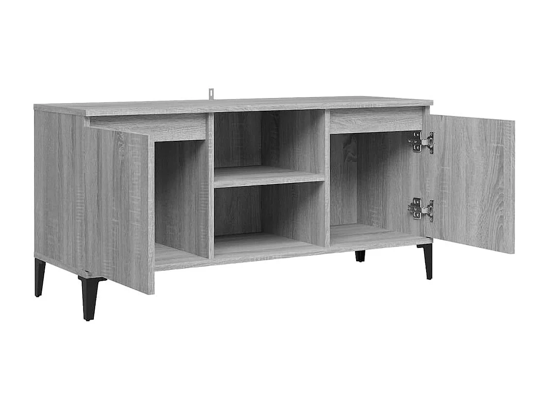 Mobile TV grigio Sonoma con gambe in metallo 103,5x35x50 cm