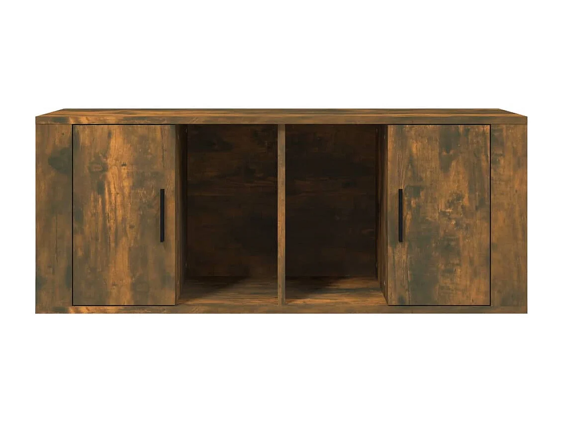Meuble TV Chêne fumé 100x35x40 cm Bois d'ingénierie