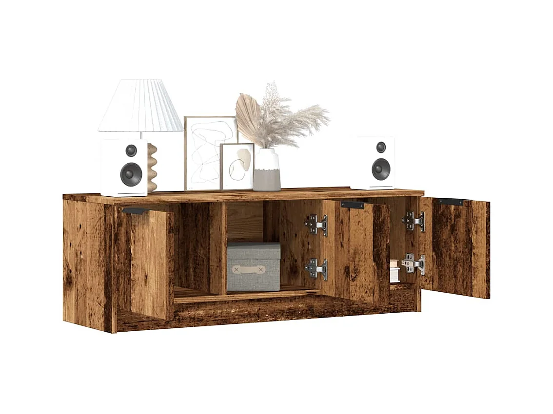 Meuble TV vieux bois 102x35x36,5 cm bois d'ingénierie