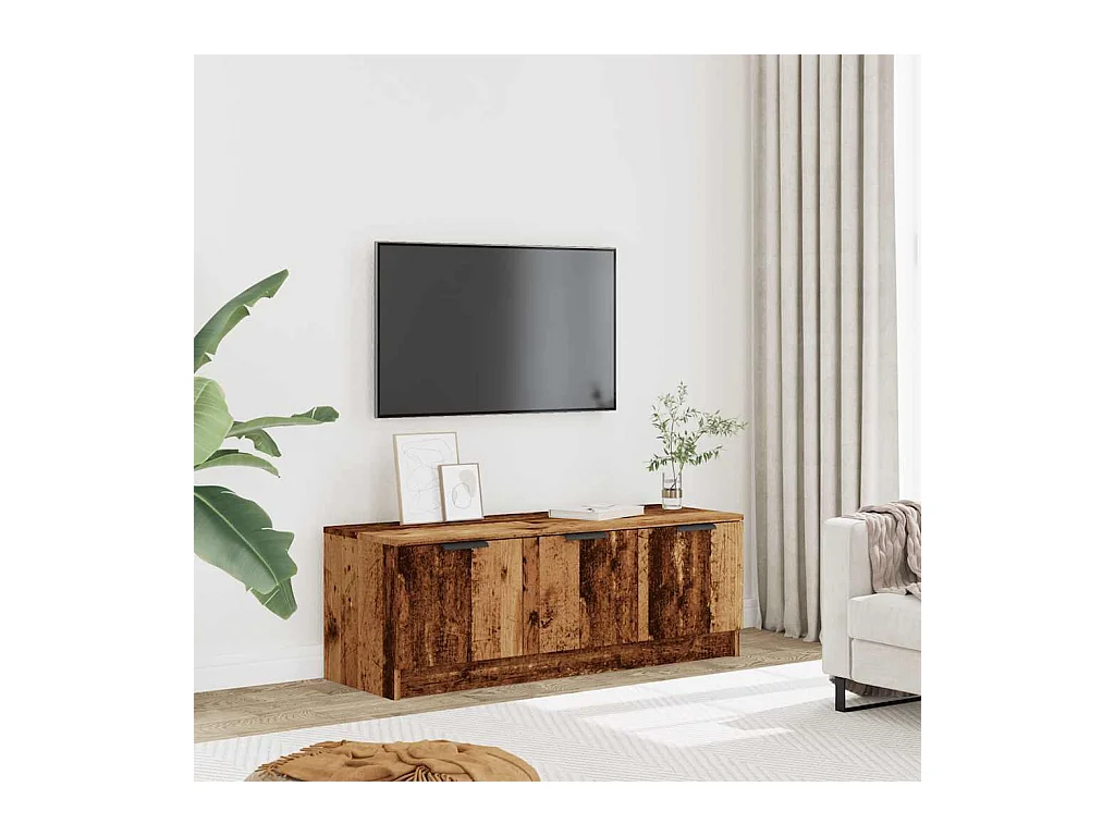Meuble TV vieux bois 102x35x36,5 cm bois d'ingénierie