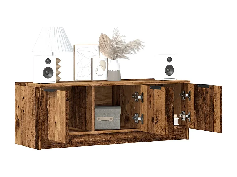 Meuble TV vieux bois 102x35x36,5 cm bois d'ingénierie