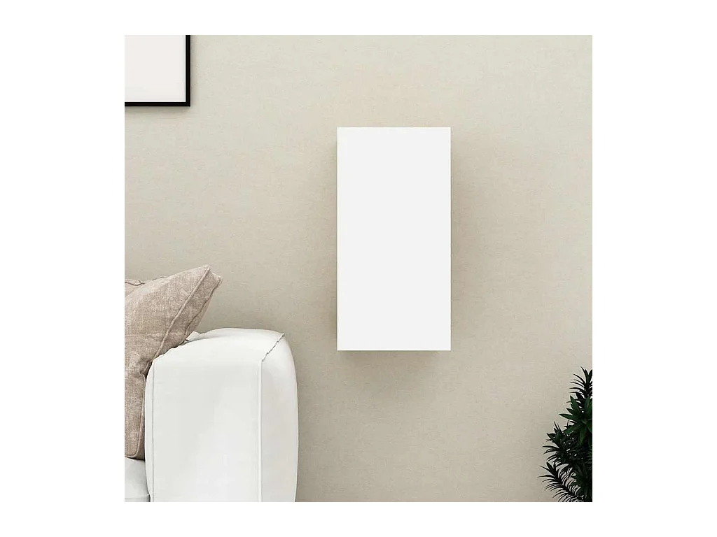 Meuble TV Blanc 30,5x30x60 cm Bois d’ingénierie