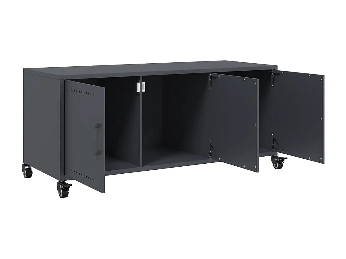 Meuble TV anthracite 100,5x39x43,5 cm acier