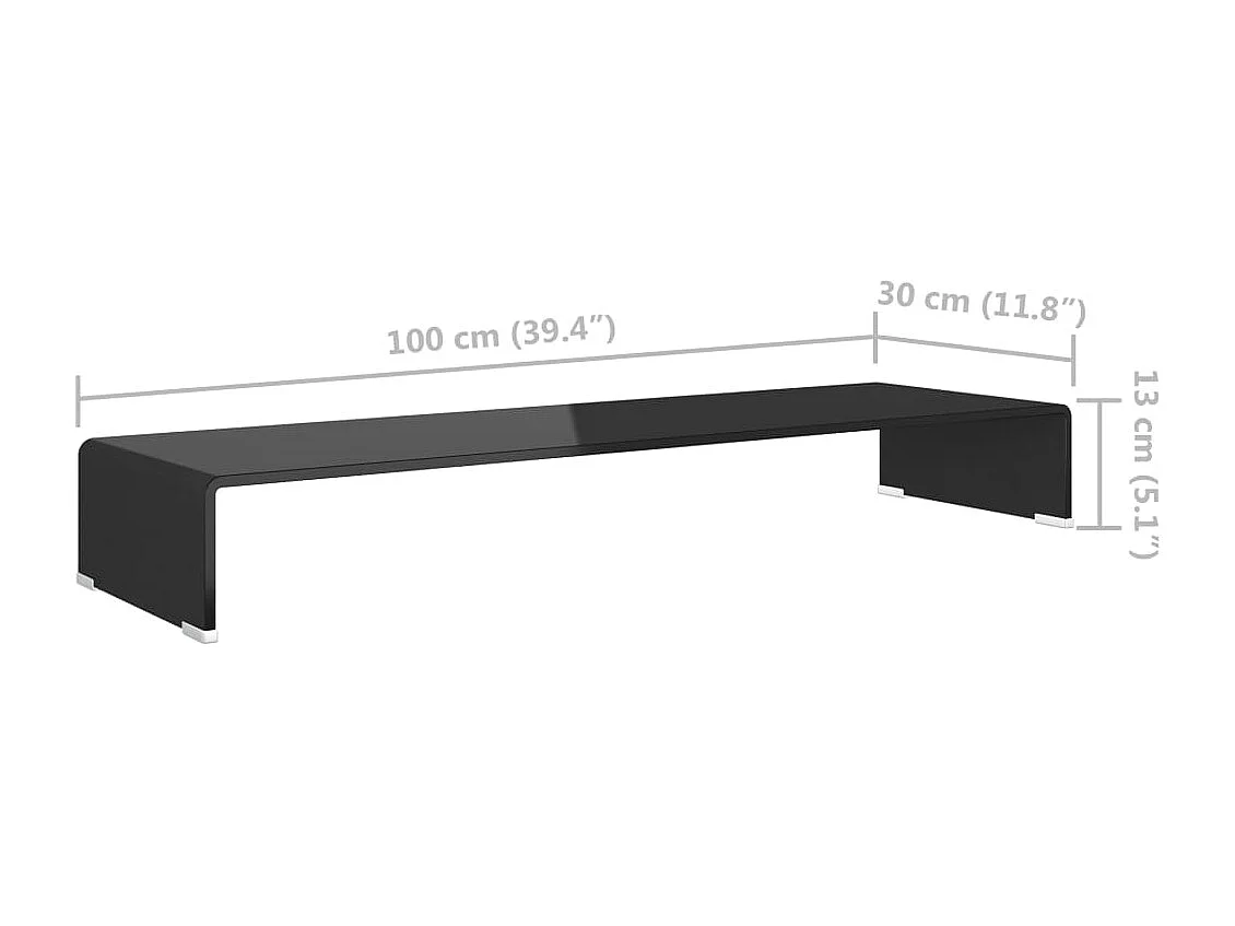 Soporte para TV/monitor 100x30x13 cm cristal negro