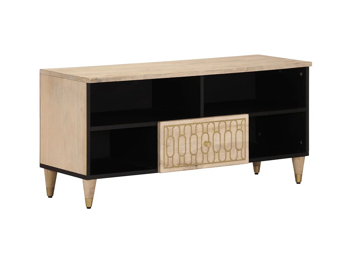 Mobile TV 100x33x46 cm in legno massello di mango