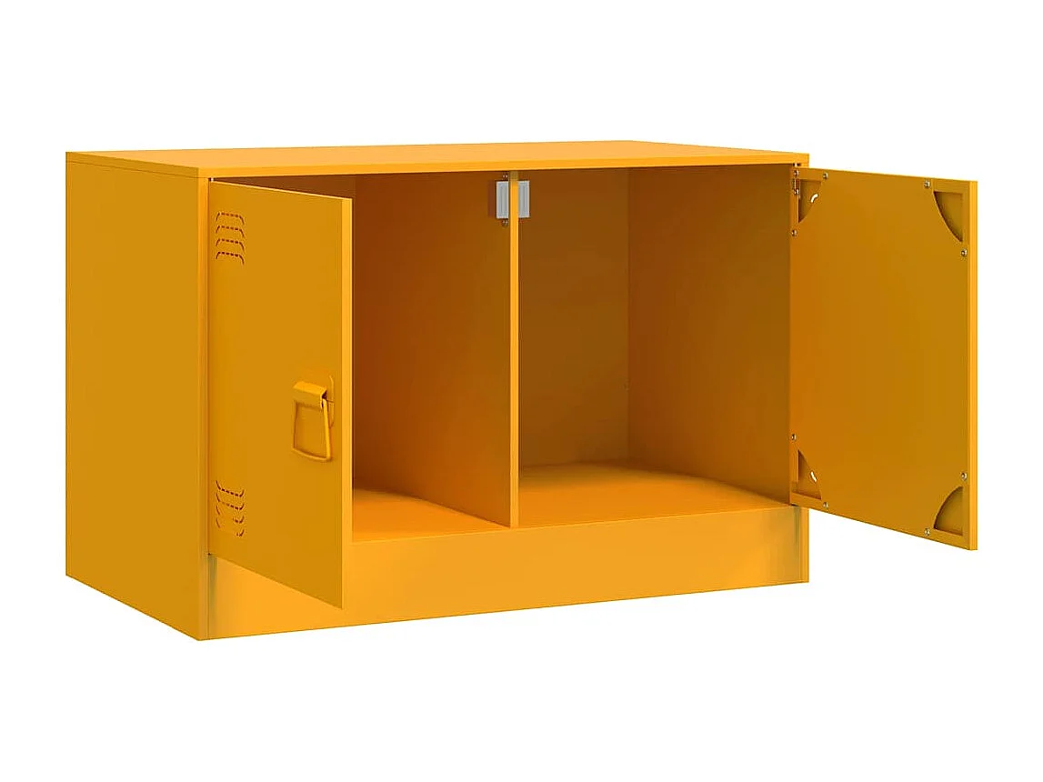 Meuble TV jaune moutarde 67x39x44 cm acier