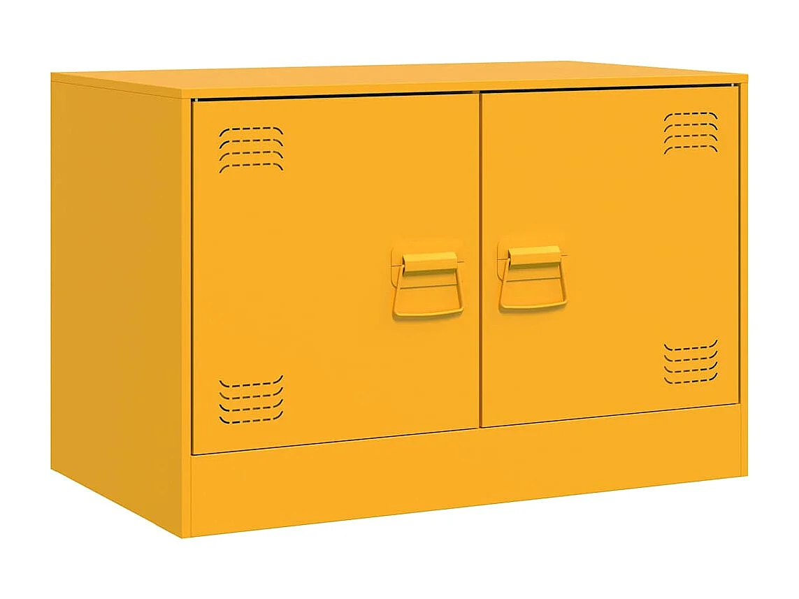 Meuble TV jaune moutarde 67x39x44 cm acier