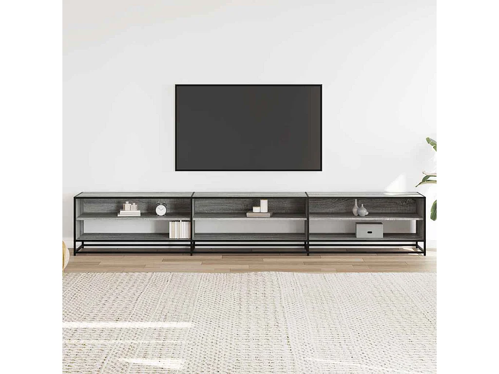 Meuble TV sonoma gris 270x40x46 cm bois d'ingénierie