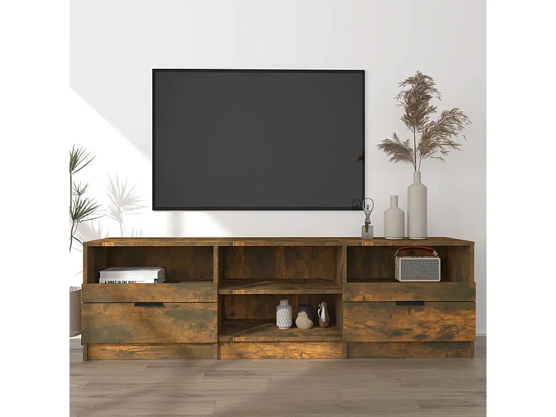 Mobile TV in rovere affumicato 150x33,5x45 cm in legno ingegnerizzato