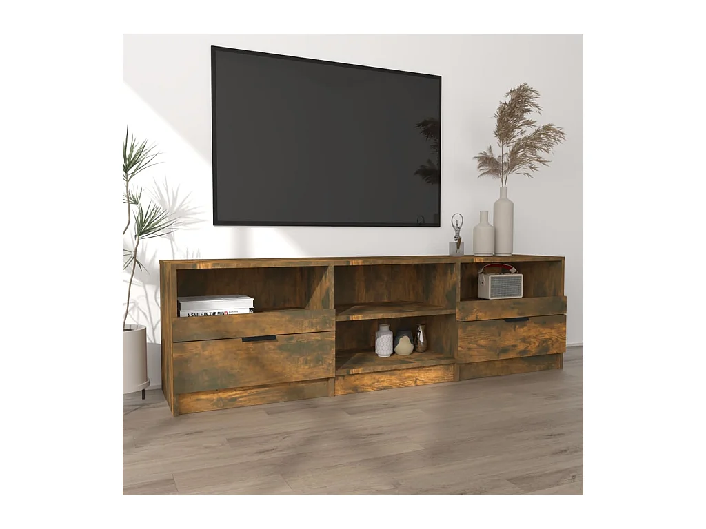 Mobile TV in rovere affumicato 150x33,5x45 cm in legno ingegnerizzato