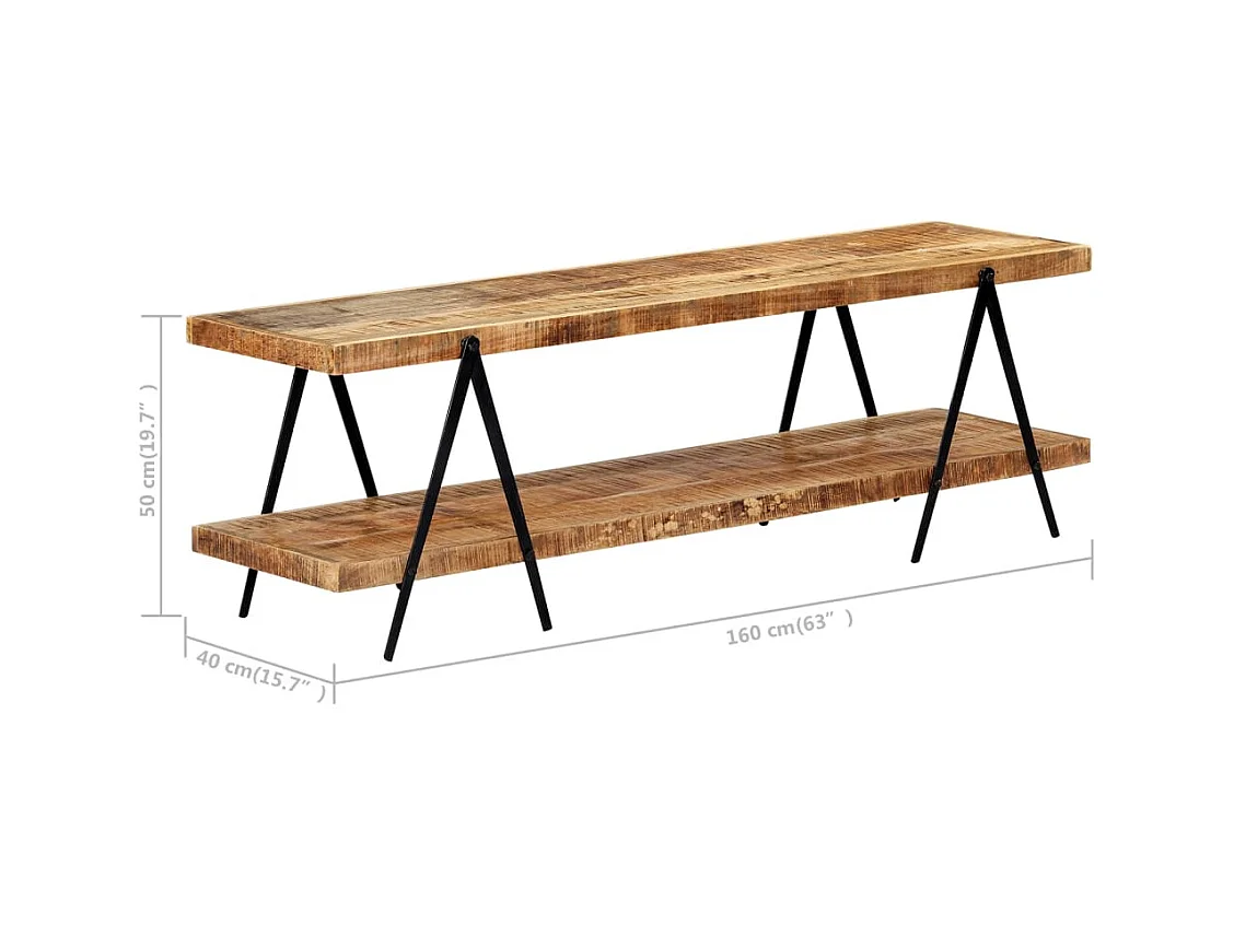 Mobile TV 160x40x50 cm Legno massello di mango