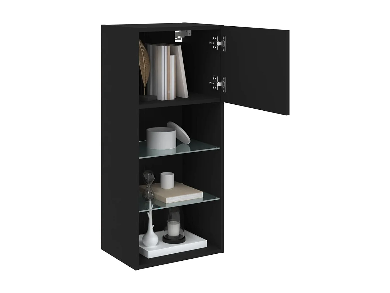 Mobile porta TV con luci LED nero 40,5x30x90 cm