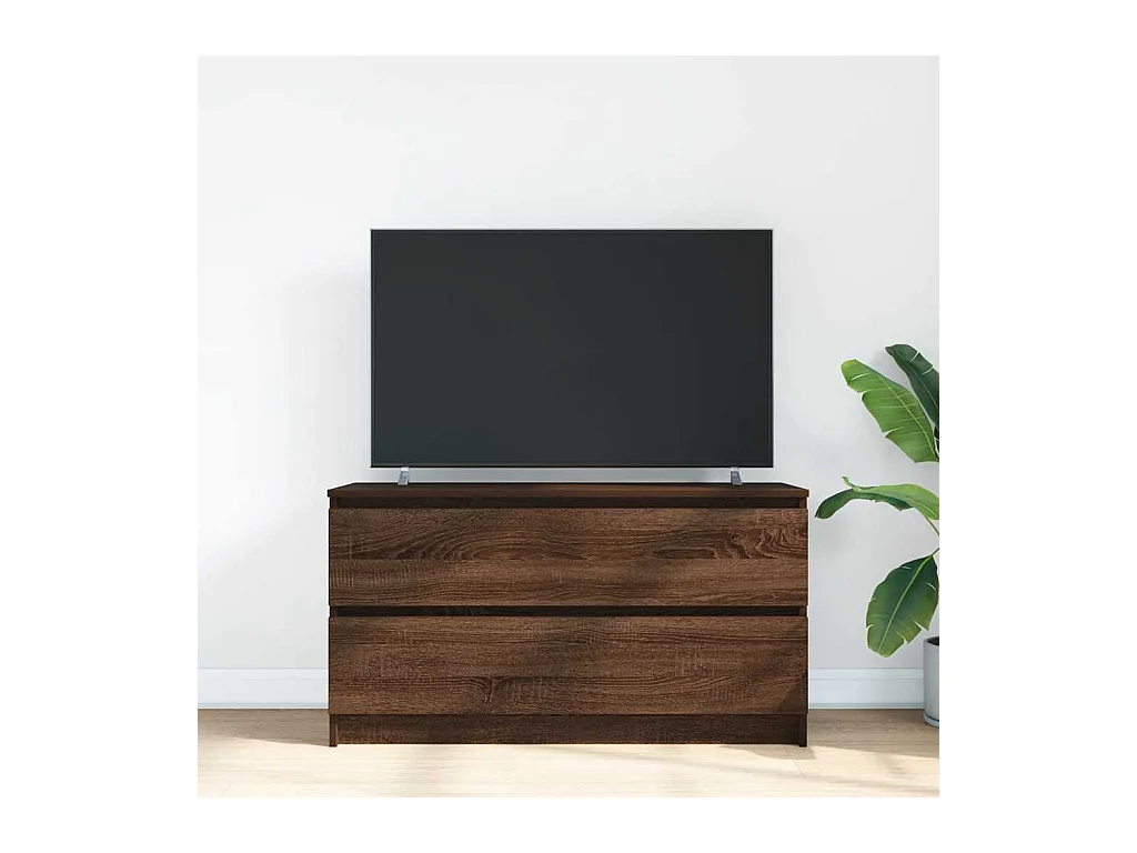 Meuble TV chêne marron 100x35x54 cm bois d'ingénierie