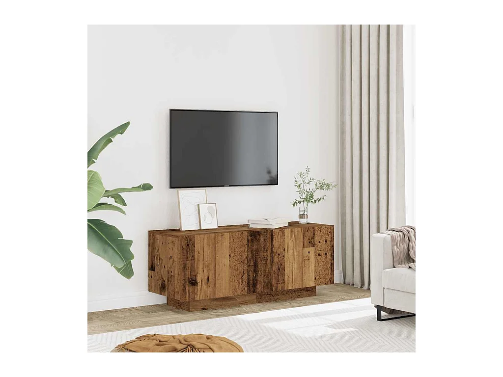 Meuble TV vieux bois 100x35x40 cm bois d'ingénierie